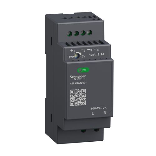 Main product image of Regulated Power Supply, 100 to 240 VAC, 12V Output, 2.1A, Single Phase, ABLM1A12021