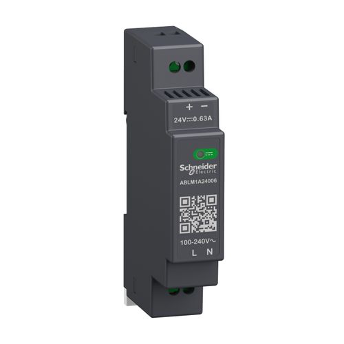 Main product image of Regulated Power Supply, 100 to 240 VAC, 24V Output, 0.6A, Single Phase, ABLM1A24006