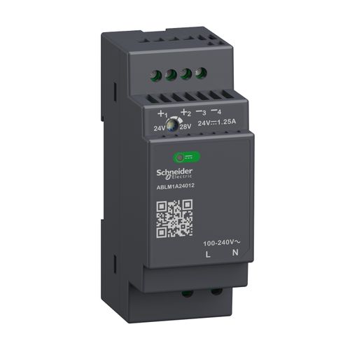 Main product image of Regulated Power Supply, 100 to 240 VAC, 24V Output, 1.2A, Single Phase, ABLM1A24012