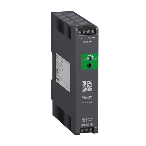 Main product image of Regulated Power Supply, 100 to 240 VAC, 12V Output, 6.2A, Single Phase, ABLS1A12062