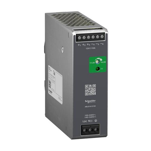 Main product image of Regulated Power Supply, 100 to 240 VAC, 12V Output, 10A, Single Phase, ABLS1A12100