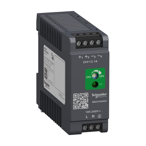 Main product image of Regulated Power Supply, 100 to 240 VAC, 24V Output, 2.1A, Single Phase, ABLS1A24021