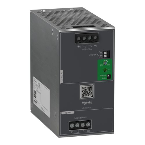 Main product image of Regulated Power Supply, 380–500 VAC, 48V Output, 10A, 3 Phase, ABLU3A48100