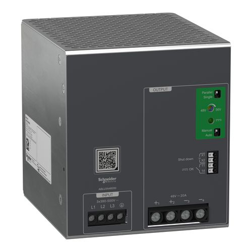 Main product image of Regulated Power Supply, 380–500 VAC, 48V Output, 20A, 3 Phase, ABLU3A48200