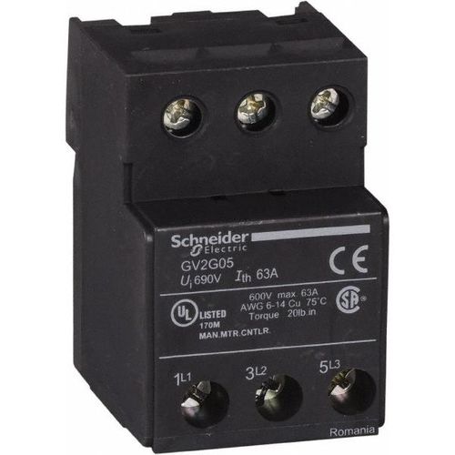 Main product image of 63 Amp Circuit Breaker Terminal Block Use with Linergy, TeSys D, TeSys GV2, TeSys K, TeSys U, GV2G05