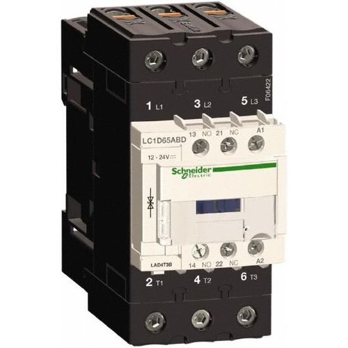 Main product image of 3 Pole Contactor, NC & NO 24VDC, TeSys Deca, LC1D65ABD
