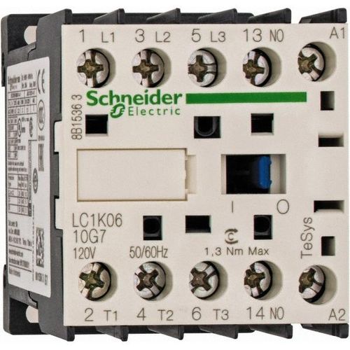 Main product image of 3 Pole Contactor, NO 120Vac at 50/60 Hz, TeSys K, LC1K0610G7