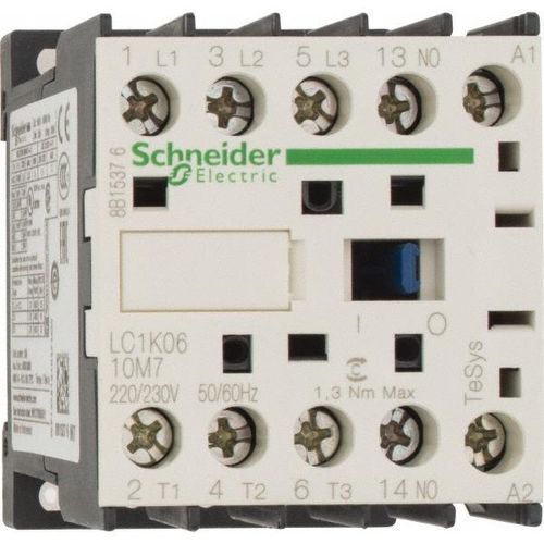 Main product image of 3 Pole Contactor, NO 220 to 230Vac at 50/60 Hz, TeSys K, LC1K0610M7