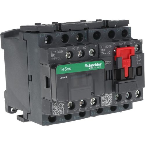 Main product image of 3 Pole Contactor, NC & NO 24Vdc, Reversible, TeSys Deca, LC2D09BD