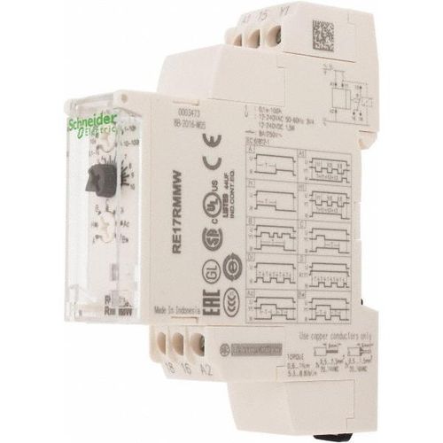 Main product image of 100 hr Delay, Multiple Range SPDT Time Delay Relay 8 Contact Amp, 12 to 240 VAC/VDC, Selector Switch, RE17RMMW