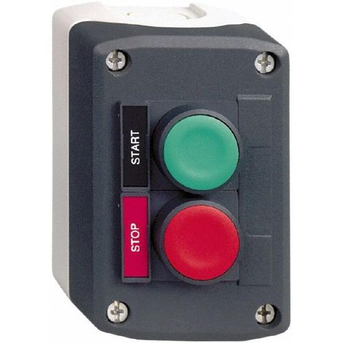 Main product image of Push-Button Control Station, Momentary, NO/NC, Start & Stop 2 Pushbutton Operators, Flush Push Button Operator, 13 & 4X NEMA Rating, Black & Red, XALD211H29H7