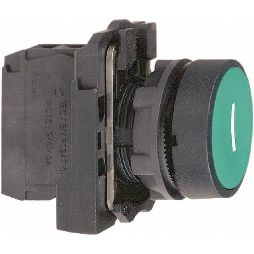 Main product image of Green Push-Button Switch, 22 mm Mounting Hole Dia, Momentary, NO, XB5AA3311