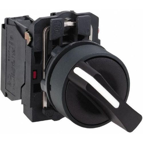 Main product image of Selector Switch with Contact Blocks, 2 Positions, Maintained (MA), Black Handle, XB5AD21