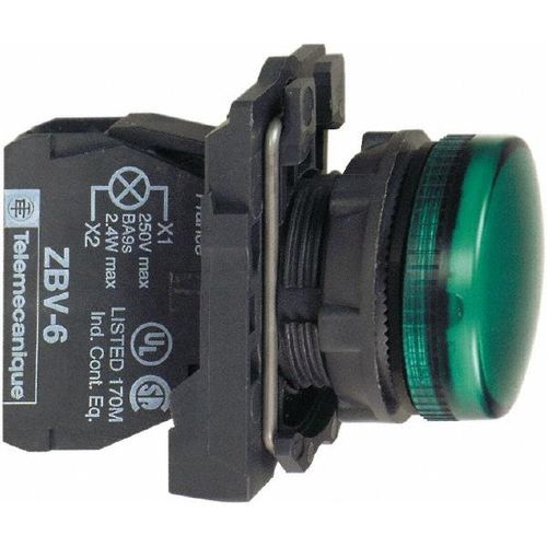 Main product image of 250 V Green Lens LED Pilot Light, Screw Clamp, XB5AV63