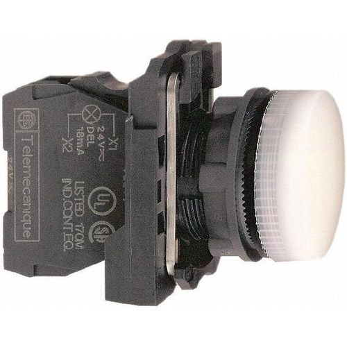 Main product image of 110-120 VAC at 50/60 Hz White Lens LED Pilot Light, Screw Clamp, XB5AVG1