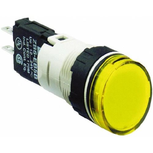 Main product image of 12-24 VAC/VDC Yellow Lens LED Pilot Light, Quick Connect Connector, XB6AV5BB