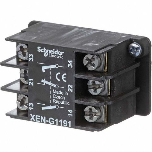 Main product image of 2NO/NC, 3 Amp, Electrical Switch Contact Block 240 VAC, Screw Terminal, for XACA, XACA9 head, XENG1491