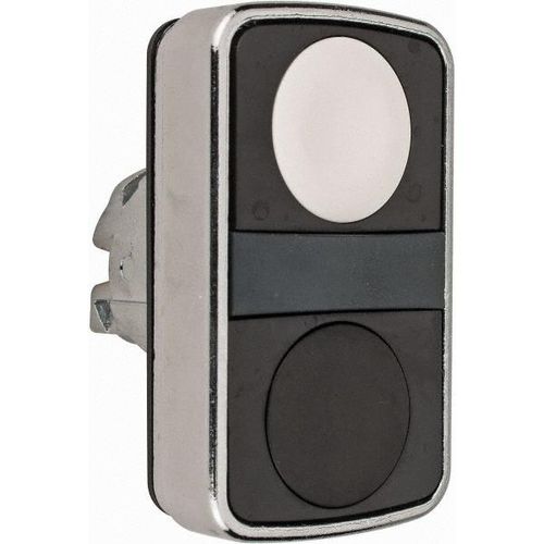 Main product image of Push-Button Switch, 22 mm Mounting Hole Dia, Momentary, Rectangle, White and Black Pushbutton, Nonilluminated, Momentary, On-Off, Shock and Vibration Resistant, ZB4BA7120