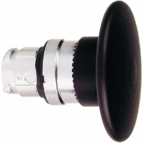 Main product image of Push-Button Switch, 22 mm Mounting Hole Dia, Momentary, Round, Black Pushbutton, Nonilluminated, Momentary, ZB4BR2