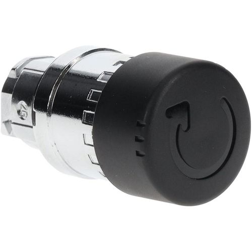 Main product image of Push-Button Switch, 22 mm Mounting Hole Dia, Maintained, Round, Black Pushbutton, Nonilluminated, Maintained, ZB4BS42