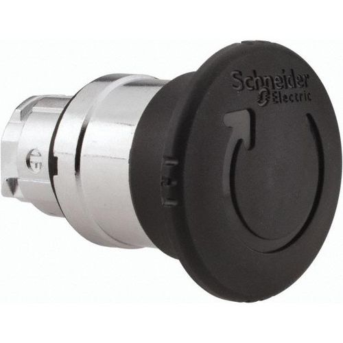 Main product image of Push-Button Switch, 22 mm Mounting Hole Dia, Maintained, Round, Black Pushbutton, Nonilluminated, Maintained, ZB4BS52