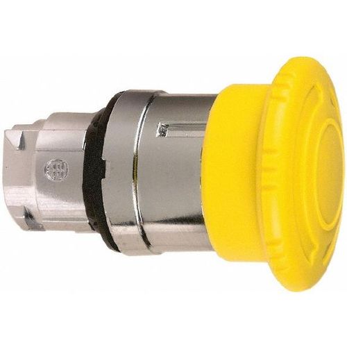 Main product image of Push-Button Switch, 22 mm Mounting Hole Dia, Maintained, Round, Yellow Pushbutton, Nonilluminated, Maintained, ZB4BS55