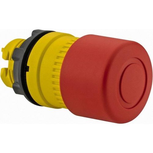 Main product image of Push-Button Switch, 22 mm Mounting Hole Dia, Trigger Action Round, Red Pushbutton, Nonilluminated, Trigger Action, Off, Shock and Vibration Resistant, ZB5AT844