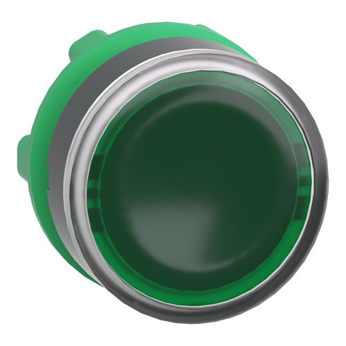 Main product image of Push Button, Harmony XB5, 22mm, Green, LED, Flush, ZB5AW333