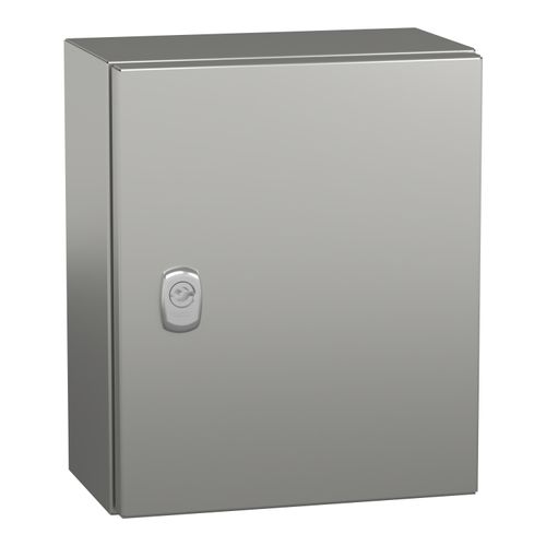 Main product image of Wall Mounted Electrical Enclosure, Spacial S3x, Stainless Steel 304L, Plain Door, 300x250x150mm, LP66
