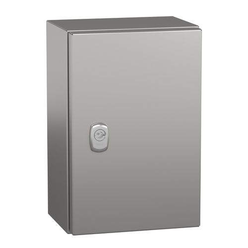 Main product image of Wall Mounted Electrical Enclosure, Spacial S3x, Stainless Steel 304L, Plain Door, 300x200x150mm, LP66