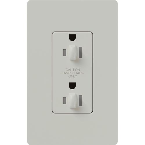 Main product image of Claro 15A Dual Dimming, Tamper Resist Duplex Receptacle, Decorator Outlet, Satin Finish, Palladium
