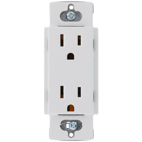 Main product image of Claro 15A Duplex Receptacle, Satin (Glacier White)
