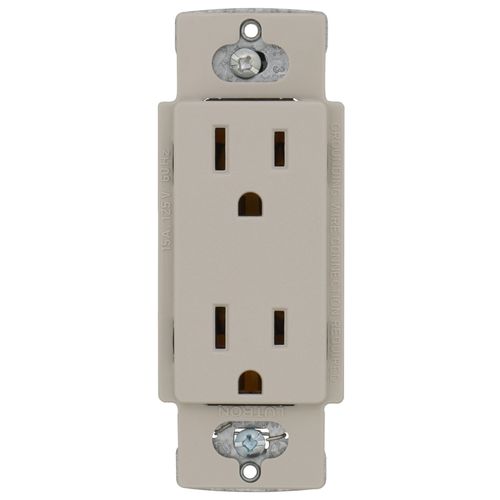 Main product image of Claro 15A Duplex Receptacle, Satin (Pumice)
