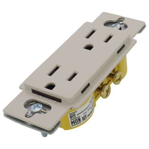 Main product image of Claro 15A Duplex Receptacle, Satin (Pumice)