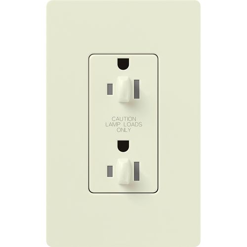 Main product image of Claro 20A Dual Dimming, Tamper Resistant Duplex Receptacle, Decorator Outlet, Satin Finish, Biscuit