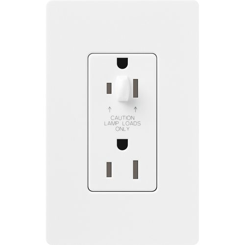 Main product image of Claro 20A Half Dimming, Tamper Resistant Duplex Receptacle, Decorator Outlet, Satin Finish, Snow