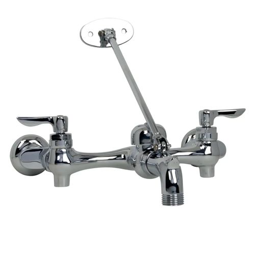 Main product image of Top Brace Wall-Mount Service Sink Faucet w/ 6" Vacuum Breaker Spout and Offset Shanks (Chrome), 8354112.002