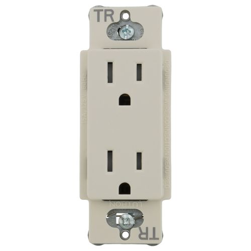 Main product image of Claro 15A Tamper-Resistant Duplex Receptacle, Satin (Biscuit)
