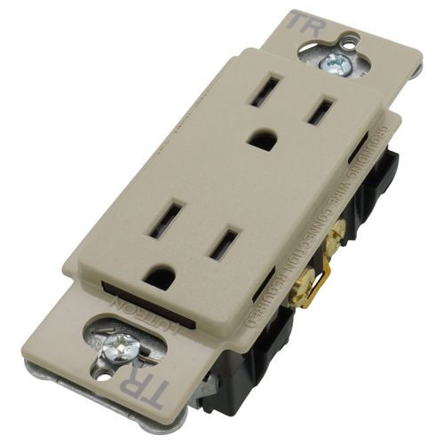 Main product image of Claro 15A Tamper-Resistant Duplex Receptacle, Satin  (Clay)