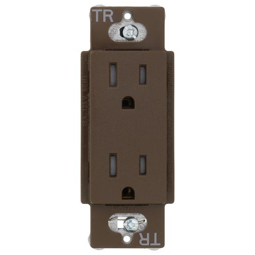 Main product image of Claro 15A Tamper-Resistant Duplex Receptacle, Satin  (Espresso)