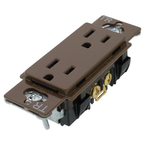 Main product image of Claro 15A Tamper-Resistant Duplex Receptacle, Satin  (Espresso)