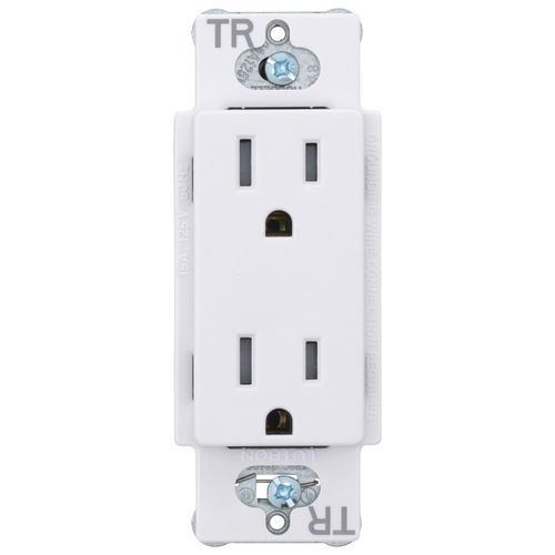 Claro 15A Tamper-Resistant Duplex Receptacle, Satin (Snow)