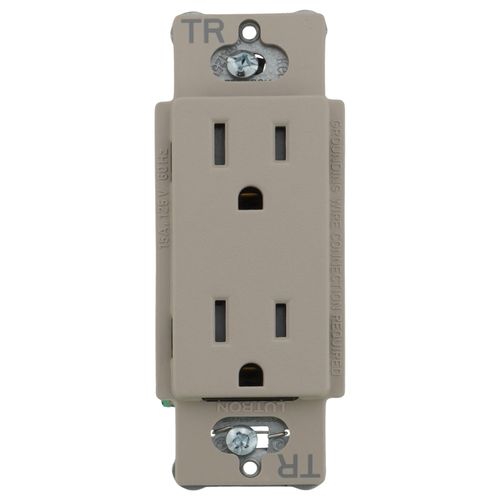 Main product image of Claro 15A Tamper-Resistant Duplex Receptacle, Satin (Taupe)