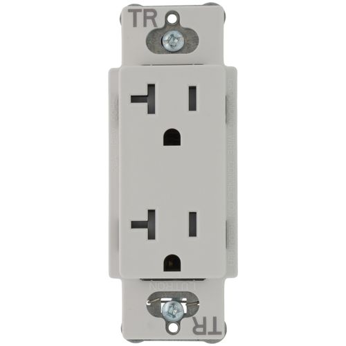 Main product image of Claro 20A Tamper-Resistant Duplex Receptacle, Satin (Snow)