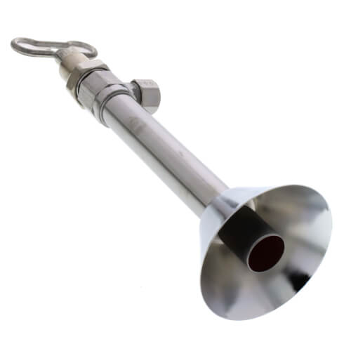 Main product image of 1/2" Nom. Sweat x 3/8" O.D. Compr. Angle Stop Valve w/ 5" Sweat Extension, Key & Bell Escutcheon (Chrome)