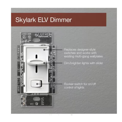 SELV-300P-WH - Lutron SELV-300P-WH - Skylark Dimmer Switch For ...