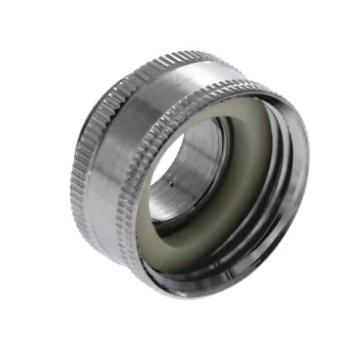 Main product image of 55/64" Male Thread x 3/4" Female Hose Chrome Aerator Adaptor w/ Washer