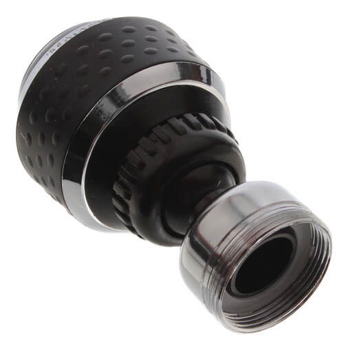 Main product image of Double Swivel Spray Black/Chrome Male x Female Faucet Aerator w/ Washer, 2.2 GPM