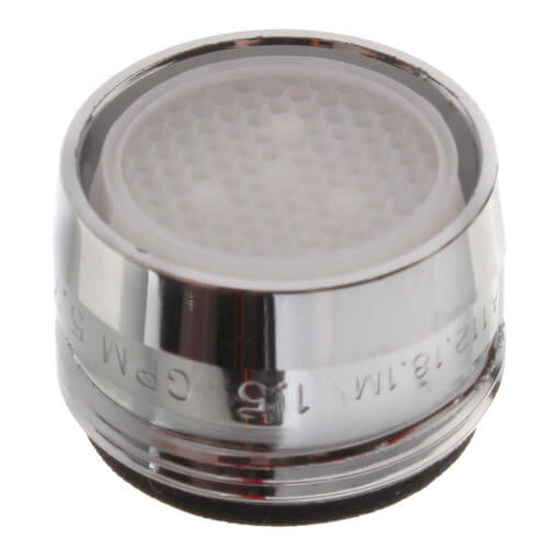 Main product image of 13/16" Slotless Chrome Male Faucet Aerator w/ Washer, 1.5 GPM