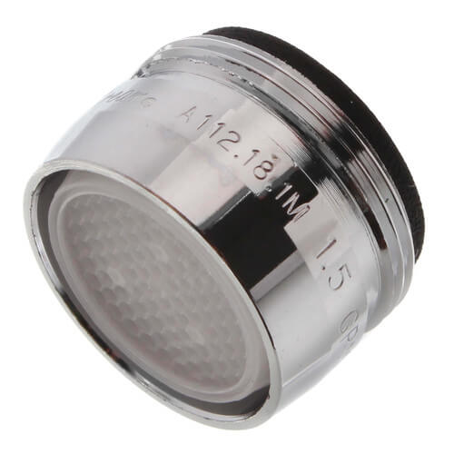 Main product image of 13/16" Slotless Chrome Male Faucet Aerator w/ Washer, 1.5 GPM
